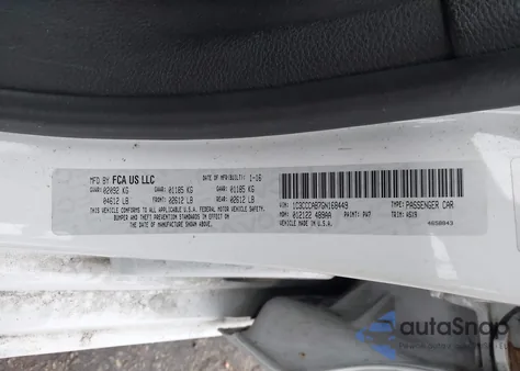 2016 Chrysler 200 Limited z USA, uszkodzony, nr VIN 1C3CCCAB7GN168449